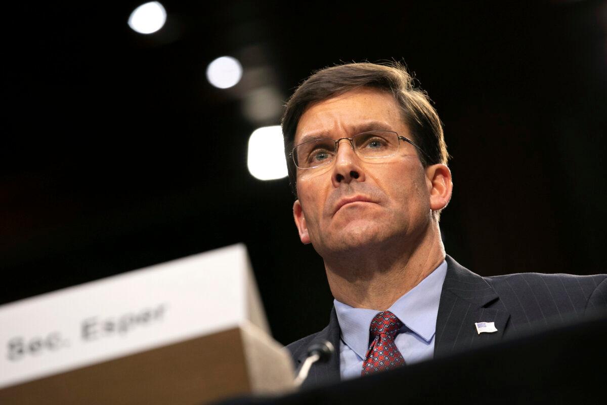  Secretary of Defense Mark Esper testifies to the Senate Armed Services Committee about the budget, on Capitol Hill in Washington on March 4, 2020. (Jacquelyn Martin/AP Photo)