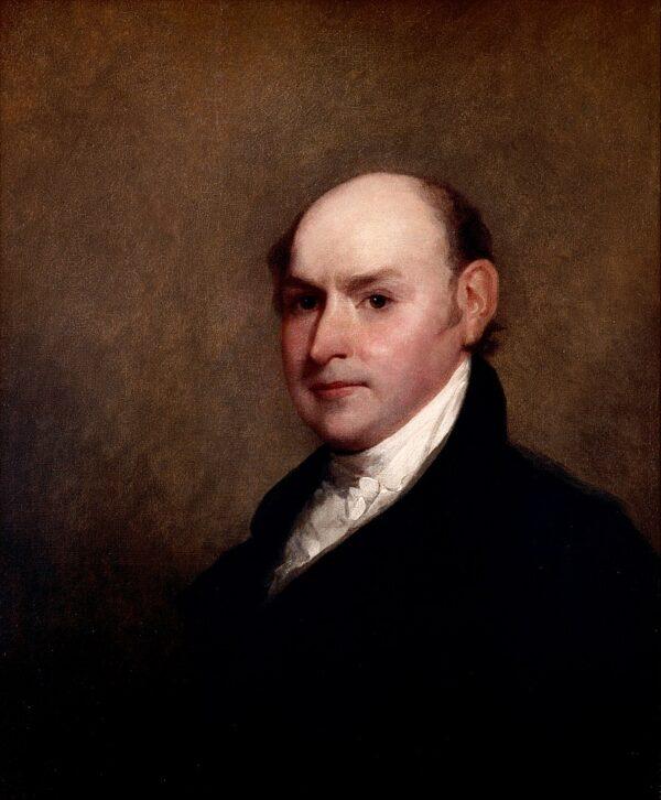 President John Quincy Adams in a 1818 portrait by Gilbert Stuart, 1858. (Public Domain)