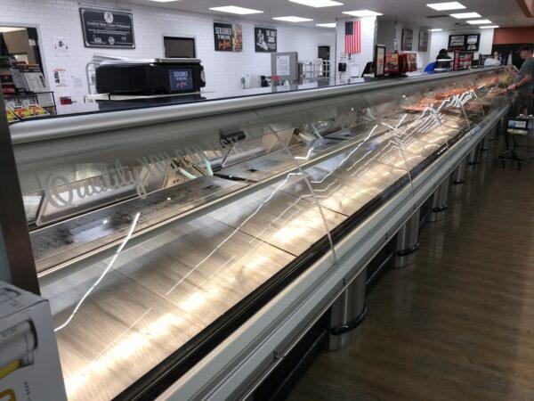 An empty deli meats counter at Stater Bros. in Menifee, Calif., on March 15. 2020. (Brad Jones/The Epoch Times)
