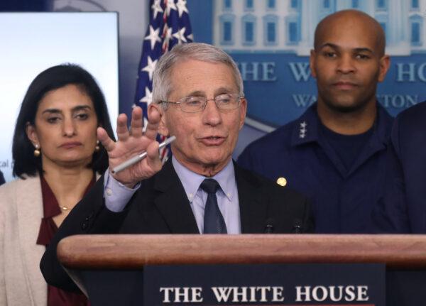 Director of the National Institute of Allergy and Infectious Diseases Anthony Fauci at a news briefing at the White House in Washington, on March 16, 2020. (Reuters/Leah Millis)