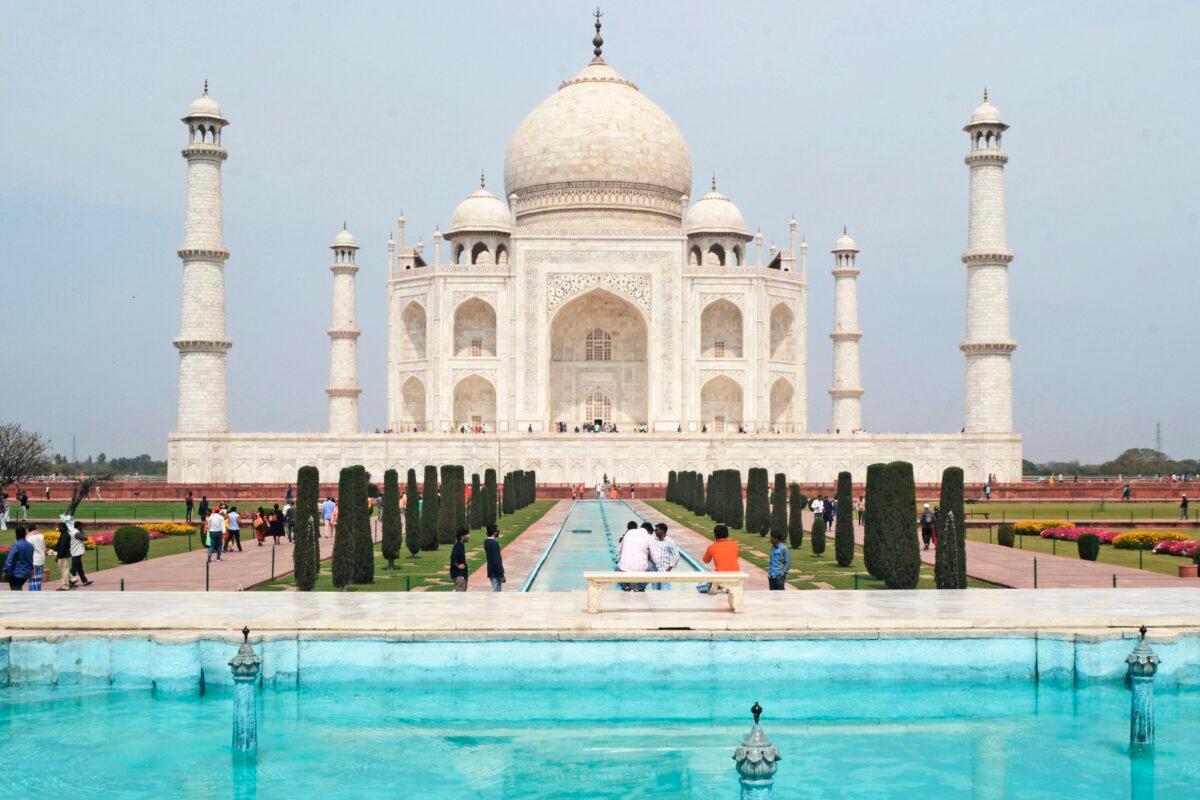 A low number of tourists are seen at Taj Mahal amid concerns over the spread of the COVID-19 novel coronavirus, in Agra on March 16, 2020. (Pawan Sharma/AFP via Getty Images)