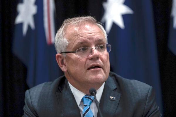 Prime Minister Scott Morrison speaks during a press conference in Sydney, Australia on March 13, 2020. (Brook Mitchell/Getty Images)