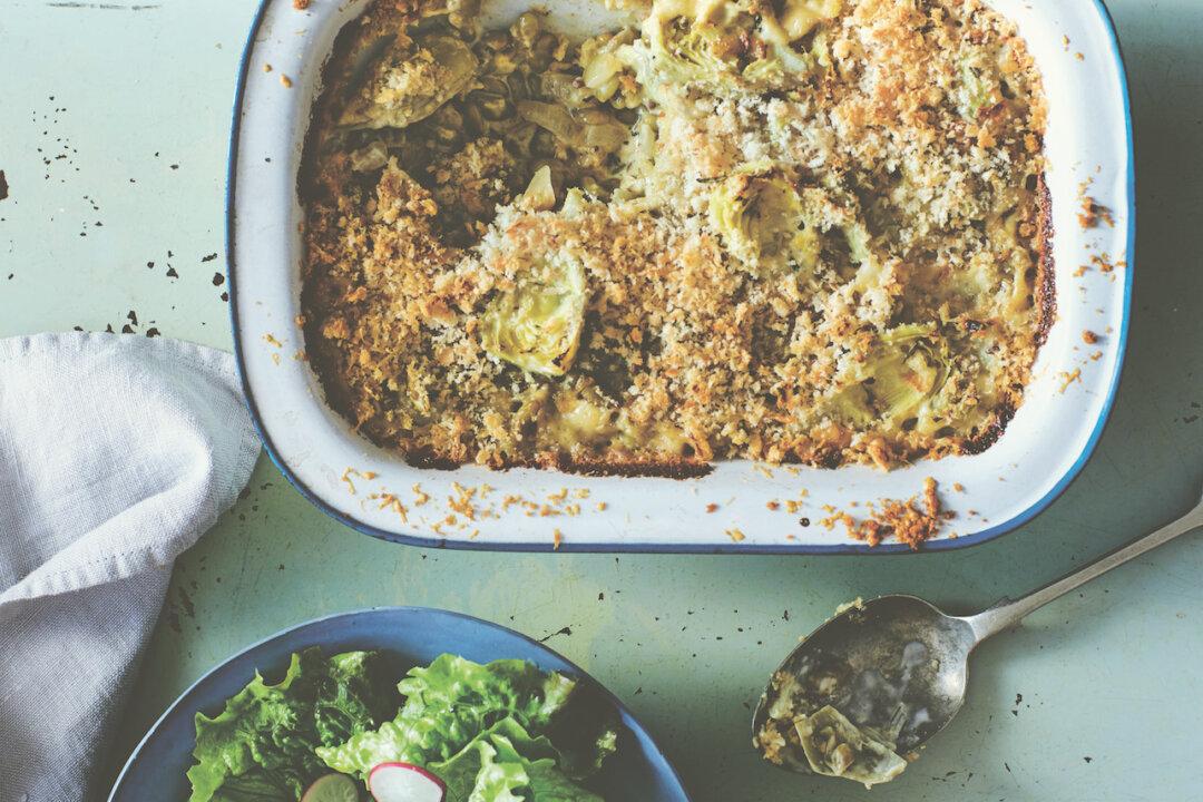 Flageolet Bean and Artichoke Gratin