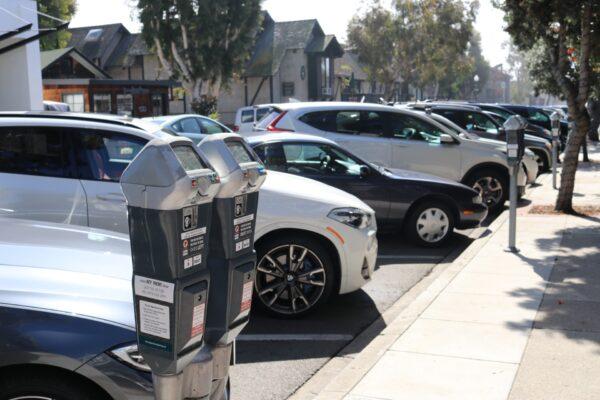 Metered parking in downtown Laguna Beach, Calif. (Jamie Joseph/The Epoch Times)