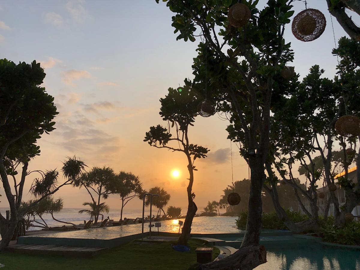 The pool at the Fortress Resort & Spa in Galle. (Tim Johnson)