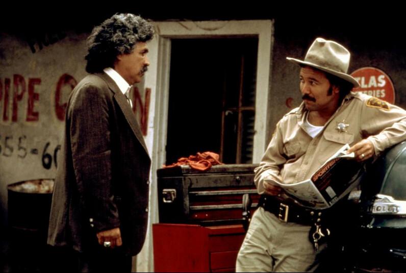 Freddie Fender (L) and Rubén Blades in "The Milagro Beanfield War." (Universal Pictures)