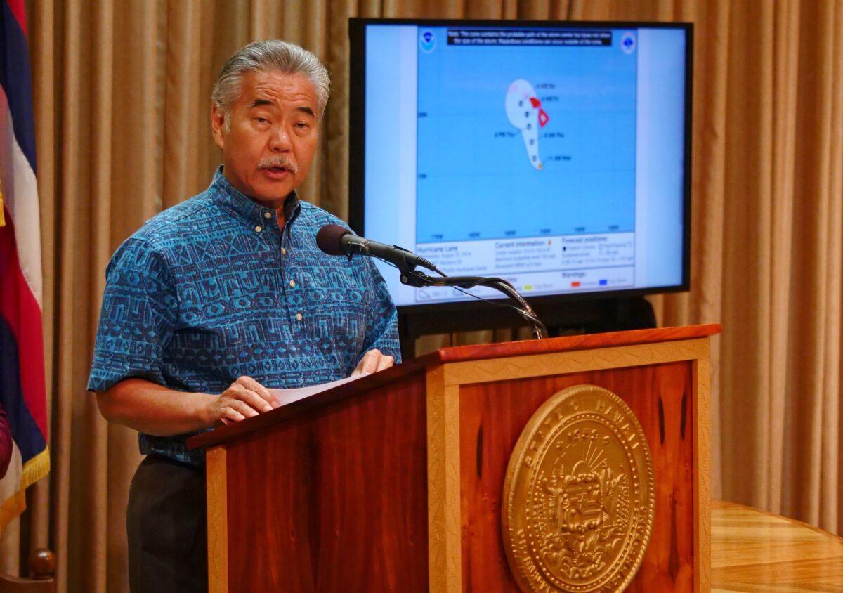 Hawaii Gov. David Ige speaks in a file photograph. (Ronen Zilberman/AFP via Getty Images)