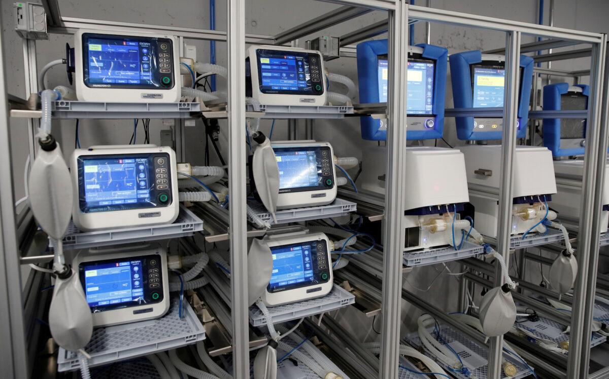 Ventilators of Hamilton Medical AG at a plant in Domat/Ems, Switzerland, on March 18, 2020. (Reuters/Arnd Wiegmann/File Photo)