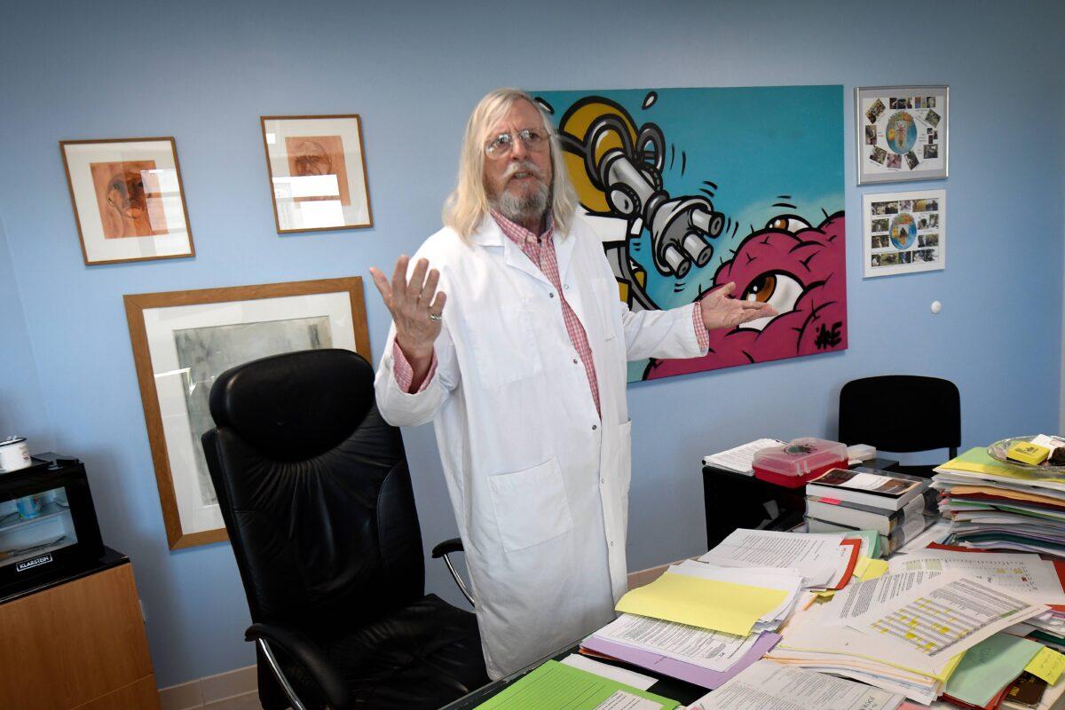 French professor Didier Raoult, biologist and professor of microbiology, specialist in infectious diseases and director of IHU Mediterranee Infection Institute, in his office in Marseille, southeastern France on Feb. 26, 2020. Raoult reported that after treating 24 patients for six days with Plaquenil, the virus had disappeared in all but a quarter of them. The research was not peer reviewed and Raoult had come under fire by some scientists and officials in his native France for potentially raising false hopes. (Gerard Julien/AFP via Getty Images)