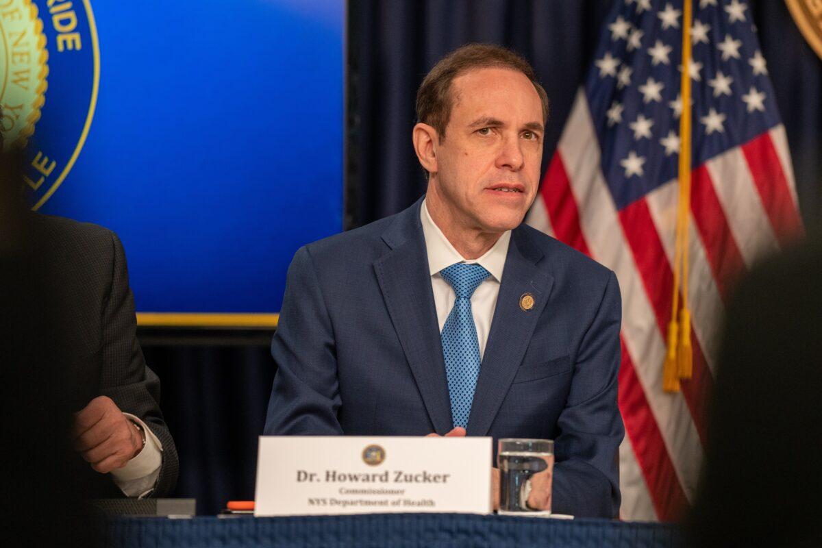 Commissioner of New York State Department of Health Dr. Howard Zucker participates in a news conference on the CCP virus in New York City on March 2, 2020. (David Dee Delgado/Getty Images)