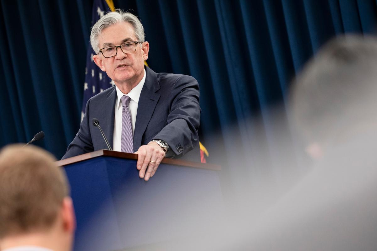 Federal Reserve Chair Jerome Powell speaks at a press conference in Washington on Jan. 29, 2020. (Samuel Corum/Getty Images)