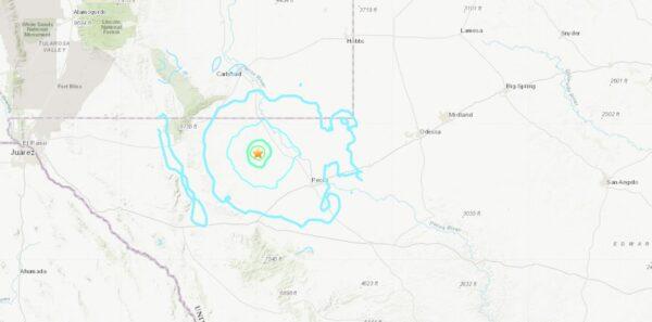 The quake struck about 25 miles west of Mentone, Texas, on March 26, 2020. (USGS)