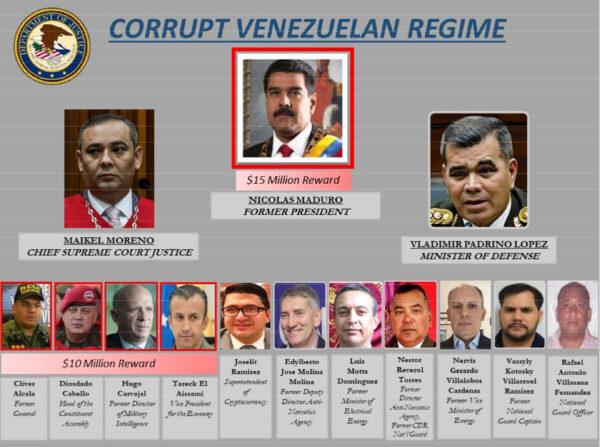 The Justice Department is offering a $15 million reward for information that would lead to the arrest or conviction of Venezuela's socialist dictator Nicolas Maduro. (Department of Justice)