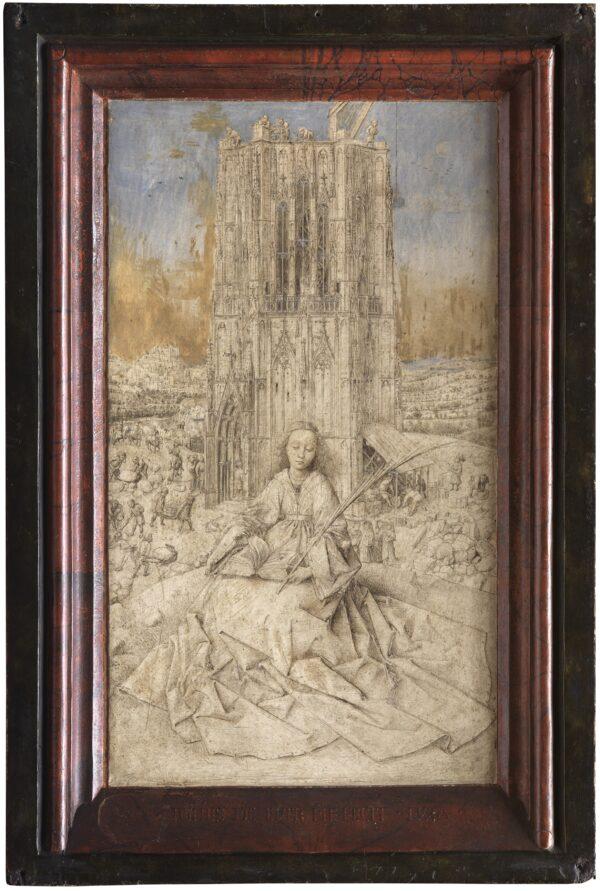 “Saint Barbara of Nicomedia,” 1437, by Jan van Eyck. Oil on panel; 12.6 inches by 7.2 inches. Royal Museum of Fine Arts Antwerp, Belgium. (Hugo Maertens/Lukasweb.be-Art in Flanders vzw)