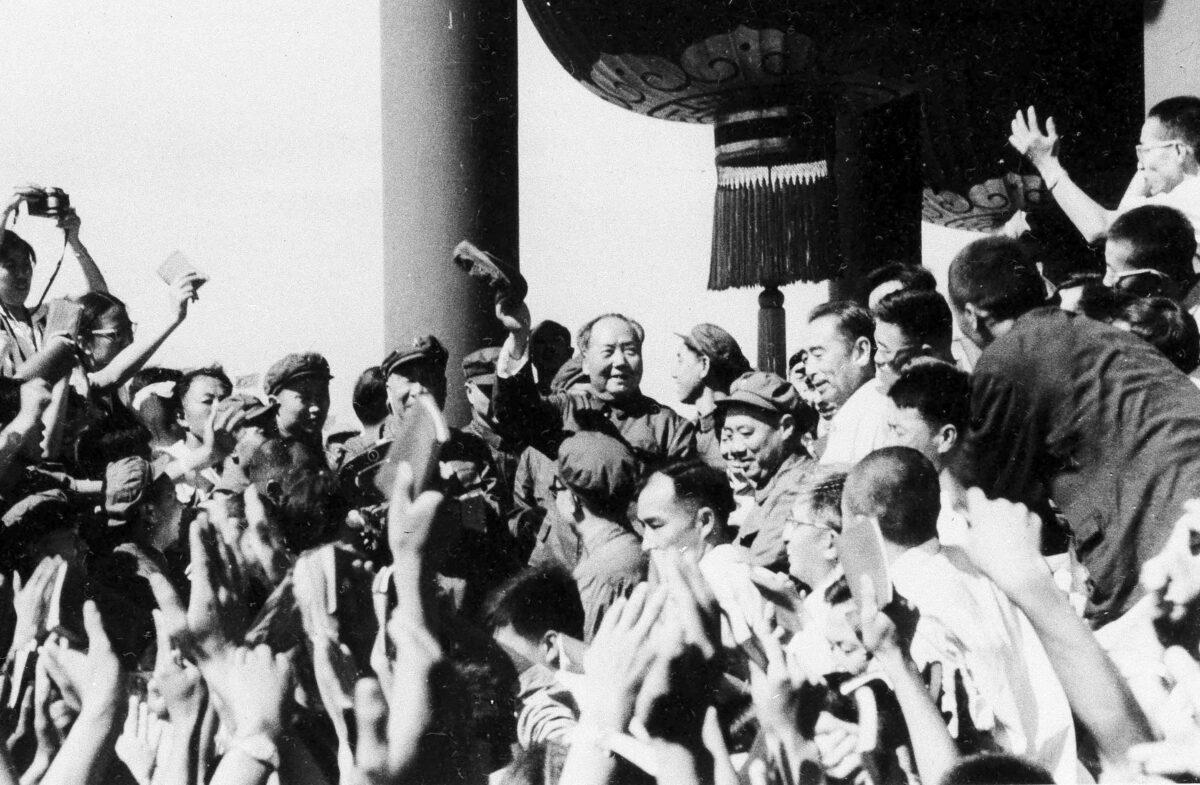 Chinese leader Mao Zedong meets with representatives of the revolutionary teachers and students from Peking and other parts of the country in August 1966. Mao launches the decade-long Cultural Revolution to reassert his authority. Schools are shut, youthful Red Guards attack political enemies, and intellectuals are persecuted or driven to suicide. (AP Photo)