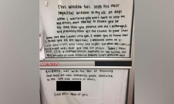 A Coronavirus Patient Left a Touching Message for Hospital Staff After He Was Discharged From the ICU