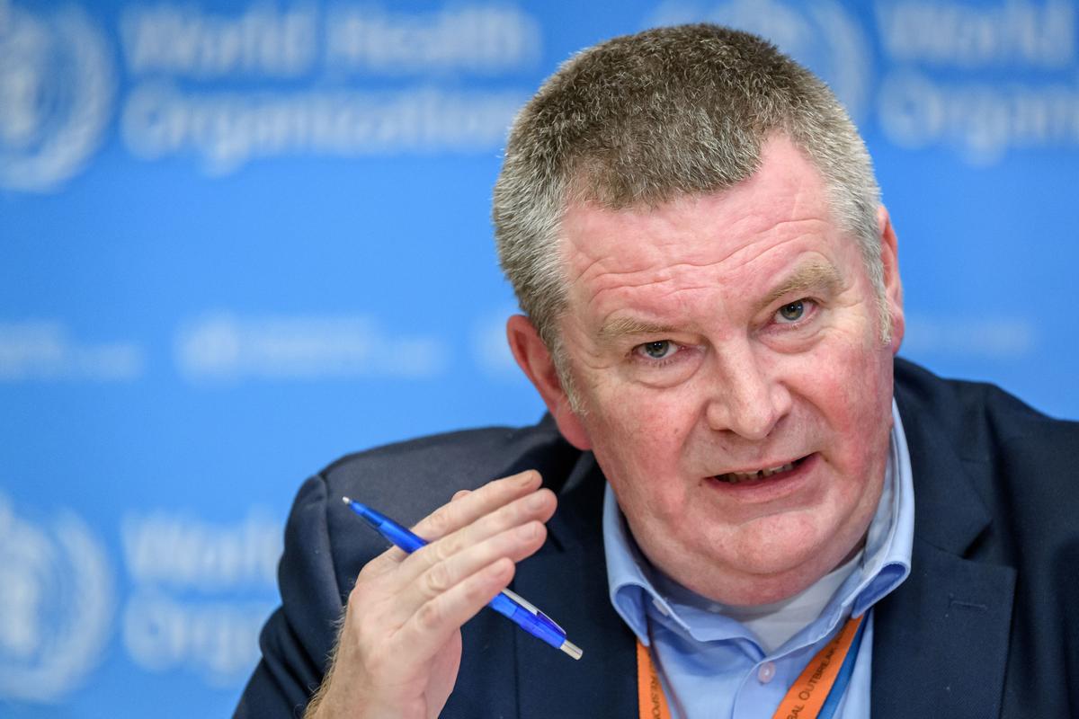 World Health Organization (WHO) Health Emergencies Programme Director Dr. Mike Ryan talks during a daily press briefing on COVID-19 in Geneva, Switzerland, on March 11, 2020. (Fabrice Coffrini/AFP via Getty Images)