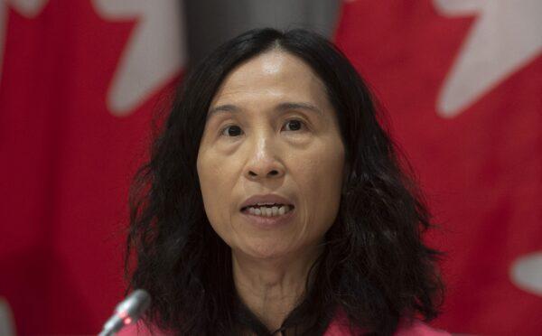 Chief Public Health Officer Theresa Tam speaks during a news conference in Ottawa on March 26, 2020. (The Canadian Press/Adrian Wyld)