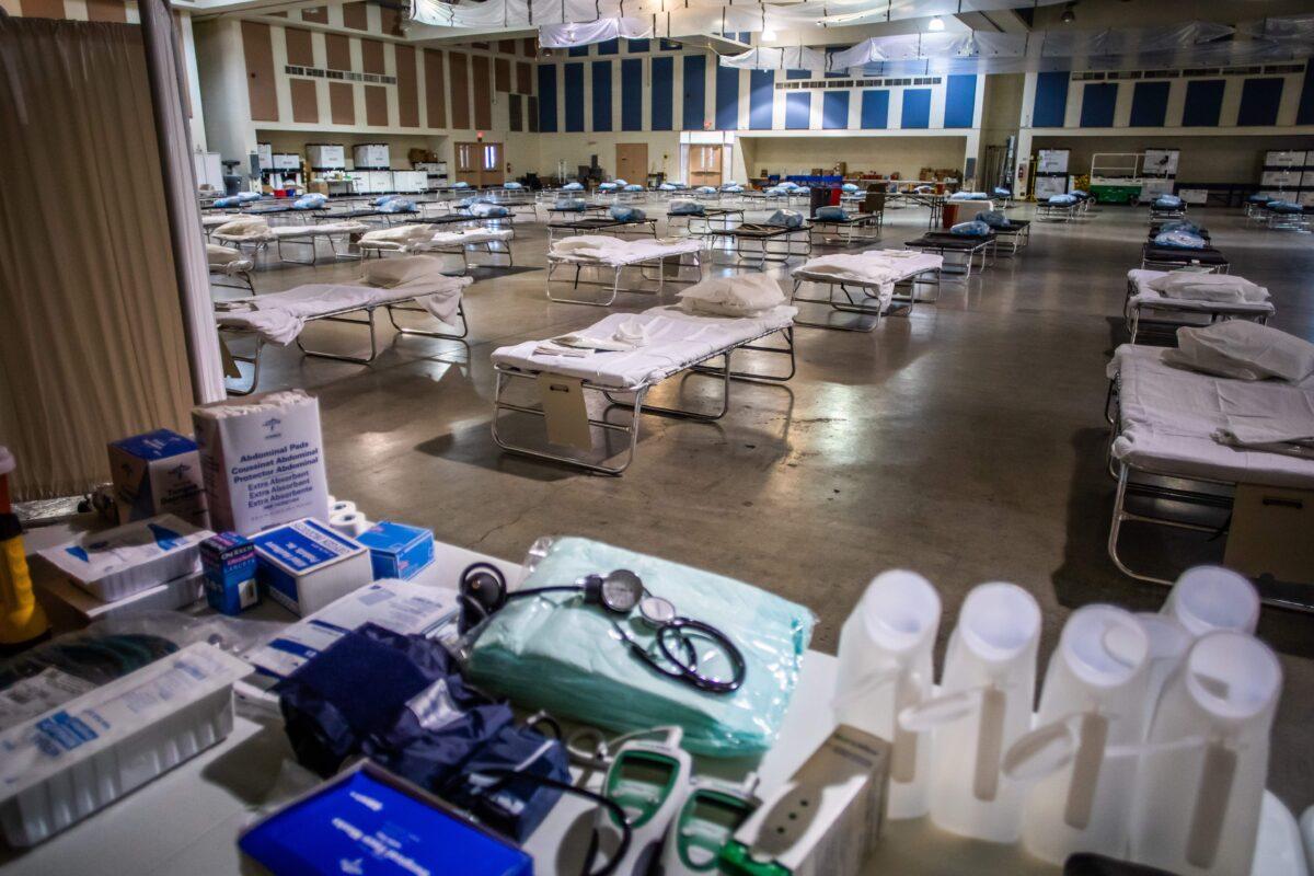 A temporary hospital in Indio, Calif., on March 29, 2020. (Apu Gomes/AFP via Getty Images)
