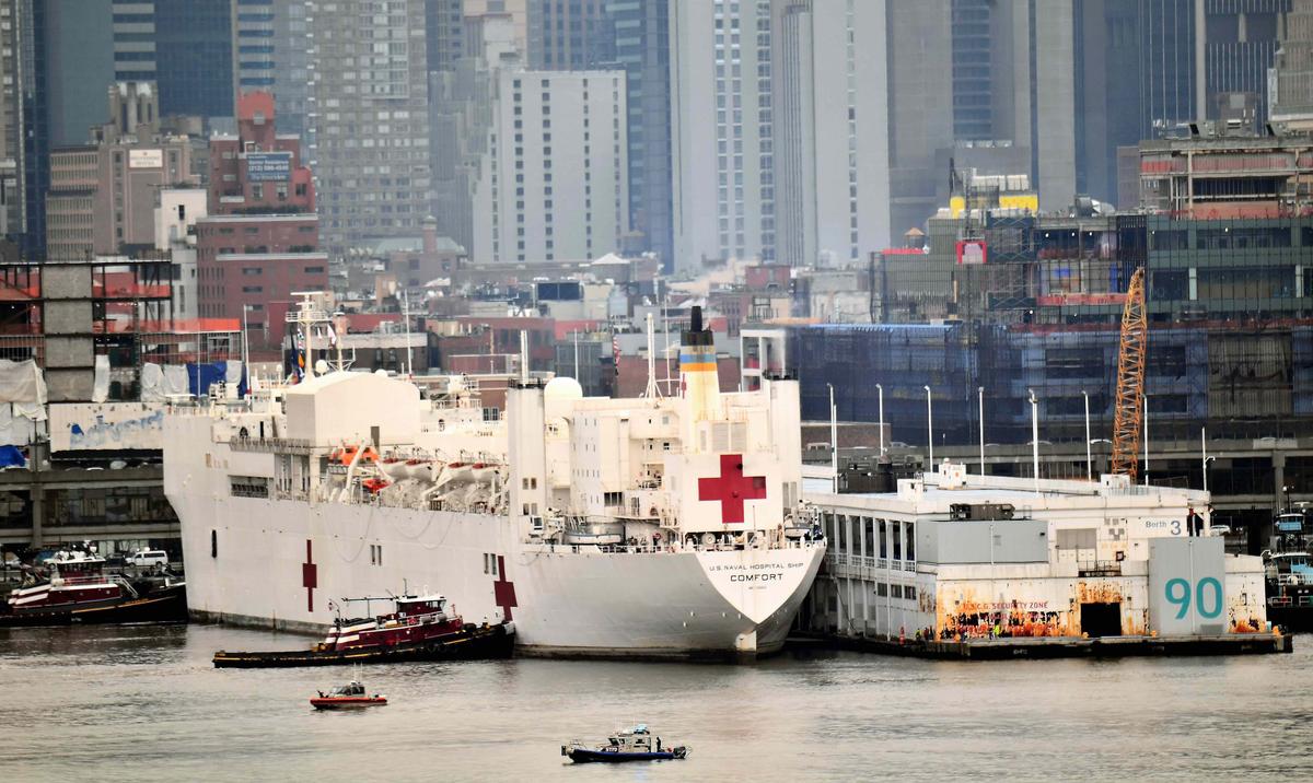 USNS Comfort Crew Member Tests Positive As Ship Begins Taking in Virus Patients