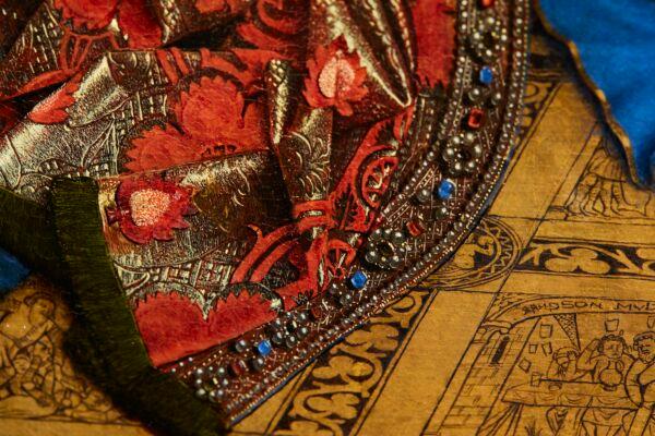 A detail of the angel Gabriel’s heavenly cloak in “The Annunciation” by Jan van Eyck. (MSK Ghent/David Levene)