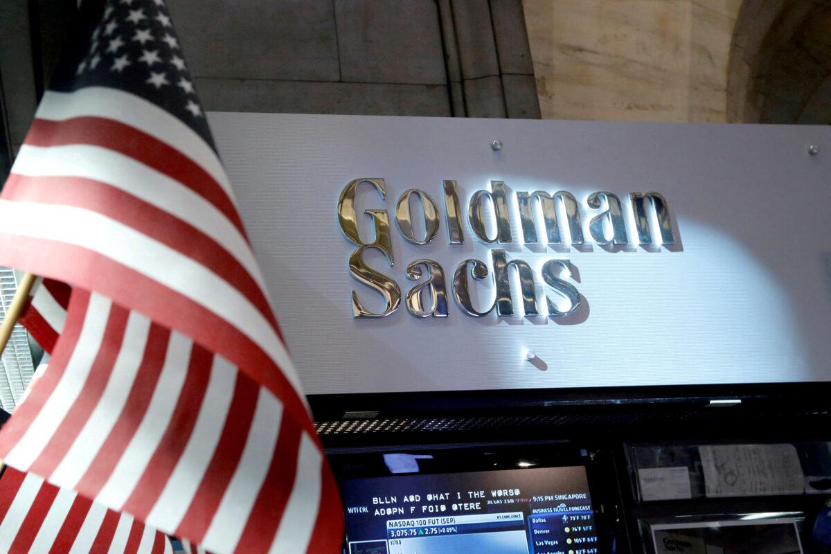 A view of the Goldman Sachs stall on the floor of the New York Stock Exchange in New York City on July 16, 2013. (Brendan McDermid/Reuters)