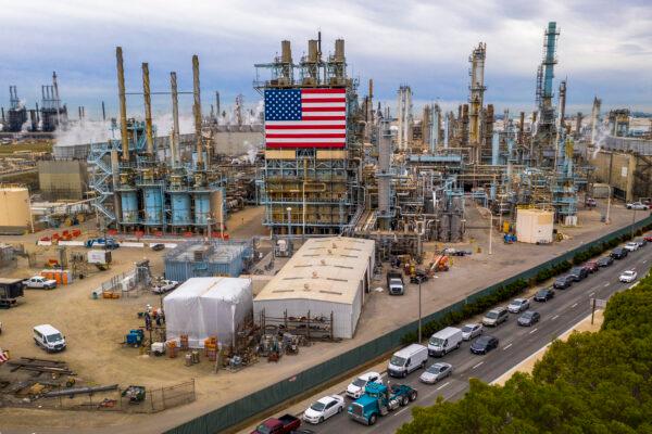 The Marathon Refinery in Carson, Calif., on March 9, 2020. (David McNew/AFP via Getty Images)