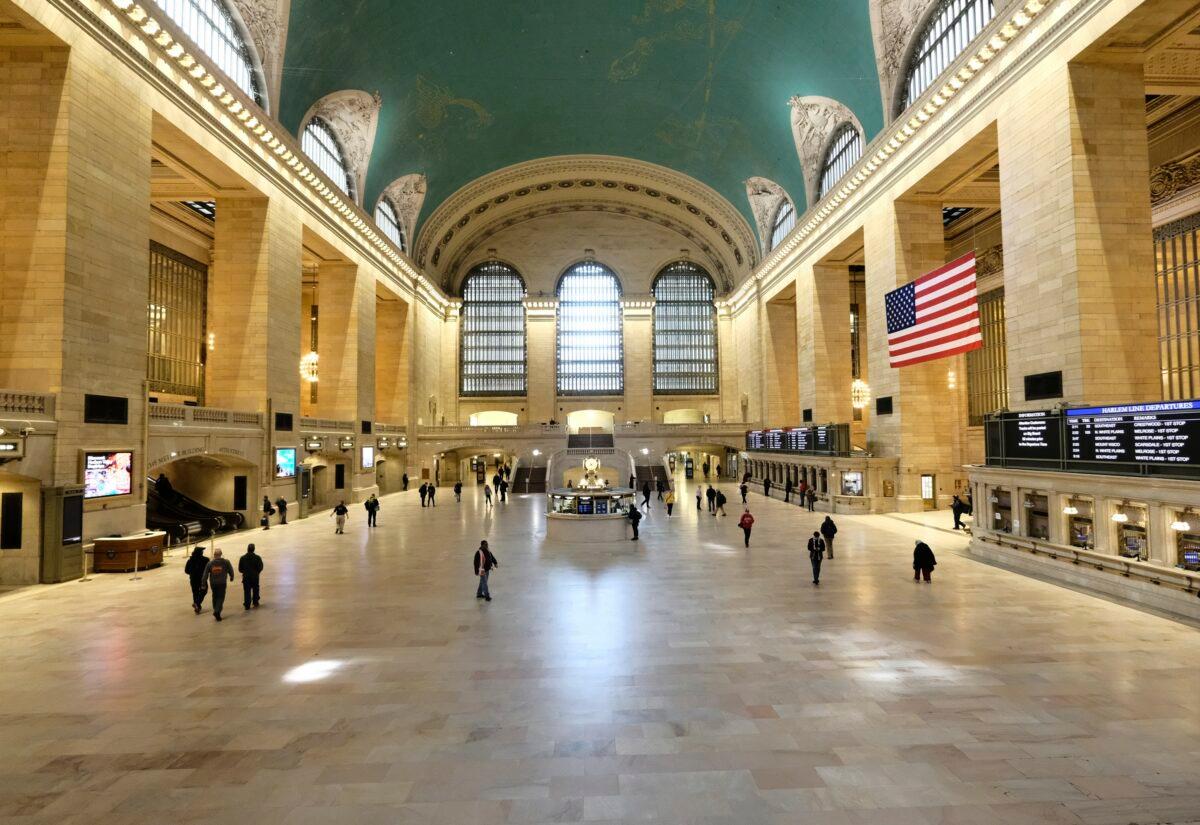 A sparsely occupied Grand Central Station appears at midday in New York City on March 18, 2020. (Evan Agostini/Invision/AP)