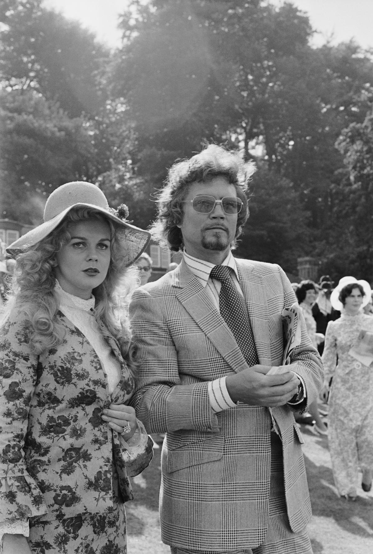 Ann-Margret with her husband, Roger Smith, at a Variety Club of Great Britain charity meet at Sandown Park, England, on Sept. 4, 1971. (Larry Ellis/Express/Hulton Archive/Getty Images)