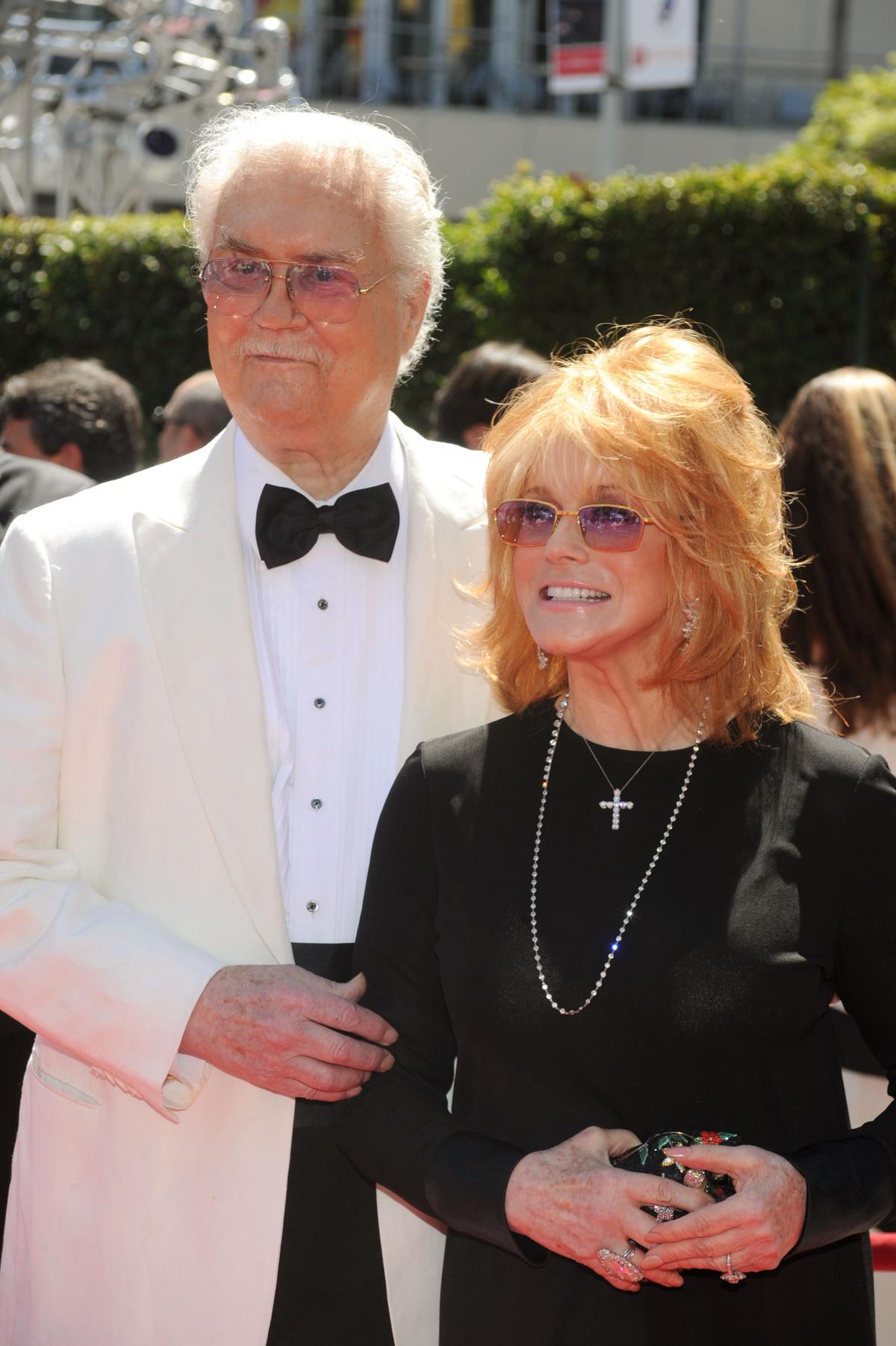 Ann-Margret and her husband, Roger Smith, arrive at the 62nd Primetime Creative Arts Emmy Awards at the Nokia Theater in Los Angeles, California, on Aug. 21, 2010. (Frazer Harrison/Getty Images)