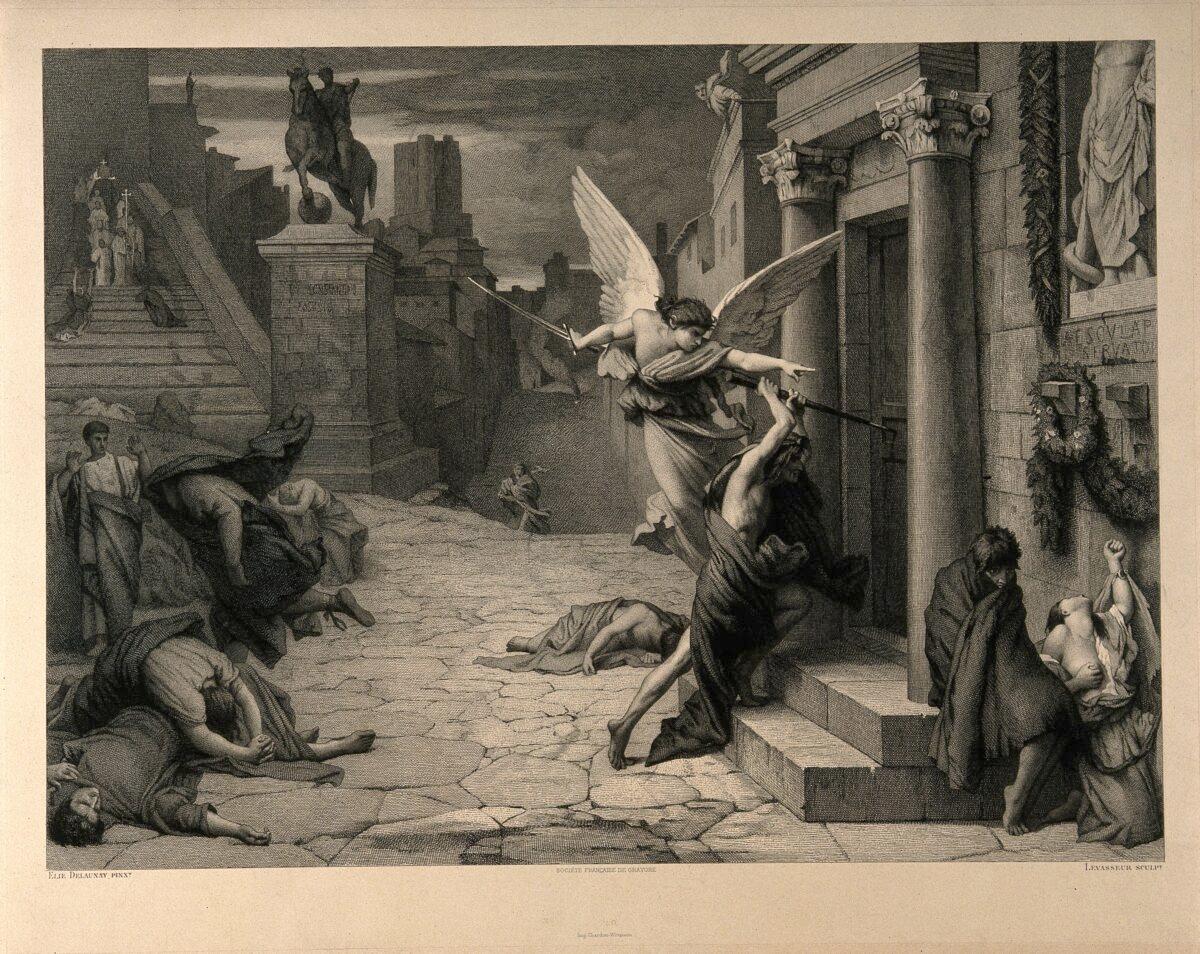 "The Plague of Rome" engraving by Levasseur after the painting by Jules Elie Delauney. (Welcome Images/CC-By-4.0)