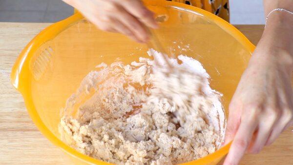 Mixing the dough. (CiCi Li)