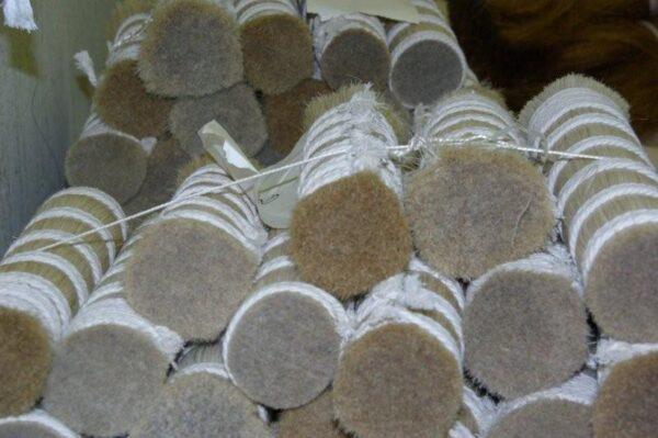 Bundles of white horsehair at the John Boyd Textiles Ltd. factory. (John Boyd Textiles Ltd.)