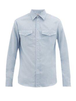 Chest Pocket Cotton Blend Flannel Shirt by Dunhill,<br/>$380. (Courtesy of Matchesfashion)