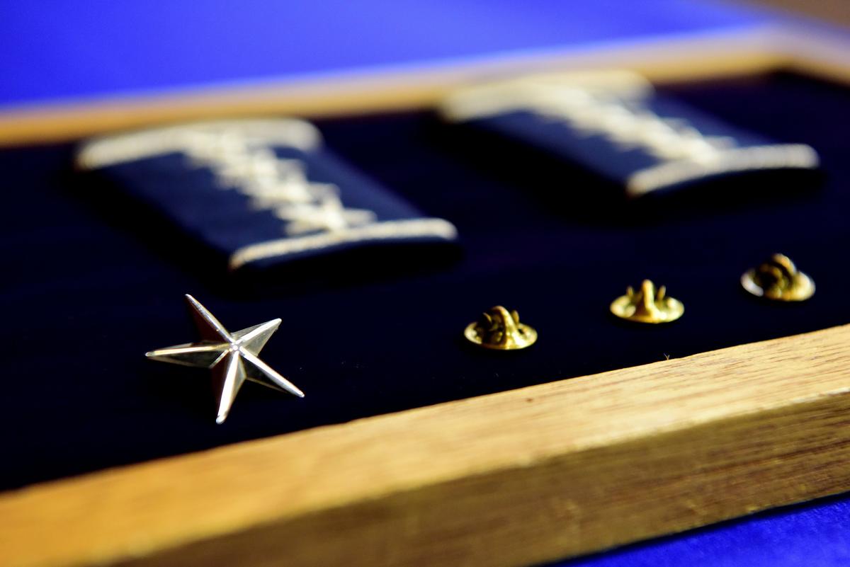 A star is on display during the promotion where Gen. Maryanne Miller received her fourth star. (<a href="https://www.dvidshub.net/image/4718868/gen-miller-promotion-ceremony">Staff Sgt. Michael Cossaboom</a>/DVIDSHUB)