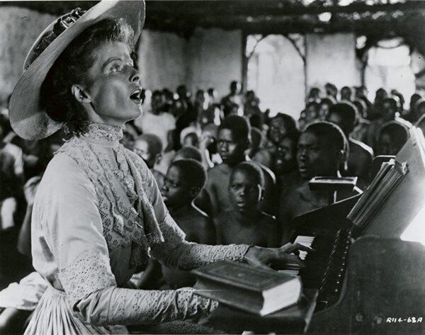Katharine Hepburn, a star for decades, plays a missionary in Africa, in the 1951 film “The African Queen.” (United Artists)