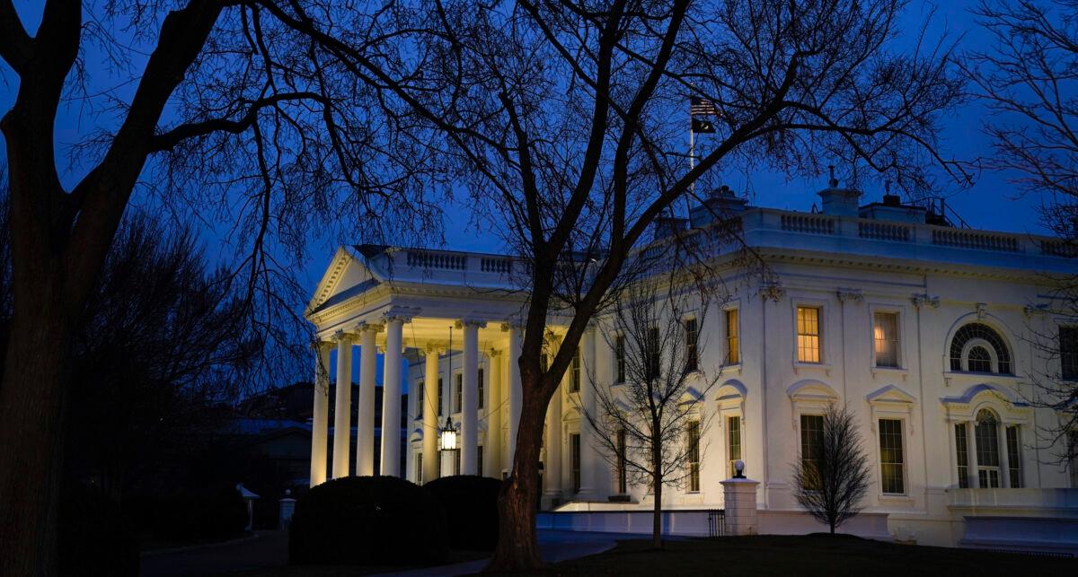 The White House stands at dusk in Washington on Feb. 5, 2020. (Drew Angerer/Getty Images)