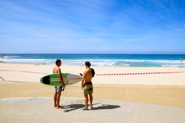 Maroubra beach in Sydney's eastern suburbs is closed to the public on March 22, 2020. (Mark Evans/Getty Images)