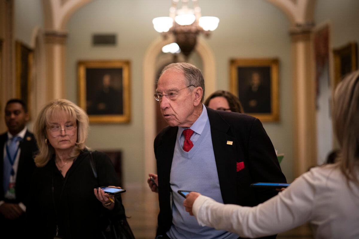 Sen. Chuck Grassley (R-Iowa) on Capitol Hill on March 16, 2020. (Drew Angerer/Getty Images)