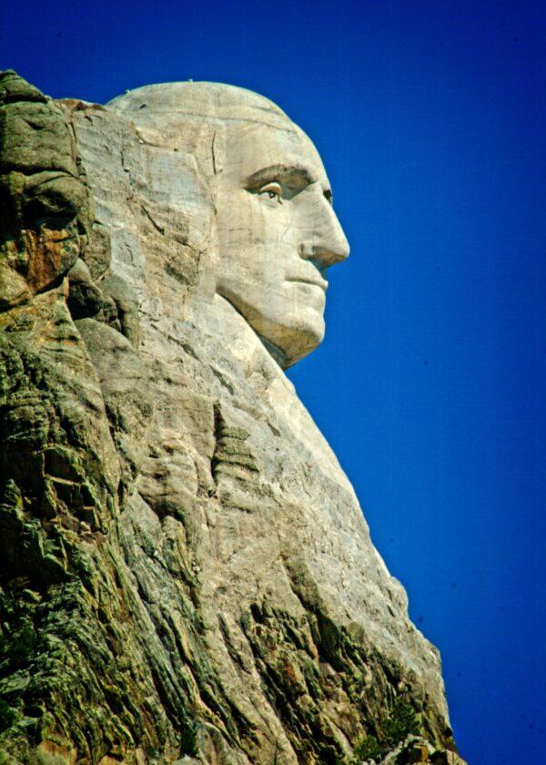 George Washington was the first great leader selected to be included on Mount Rushmore and is its dominant figure. (Copyright Fred J. Eckert)