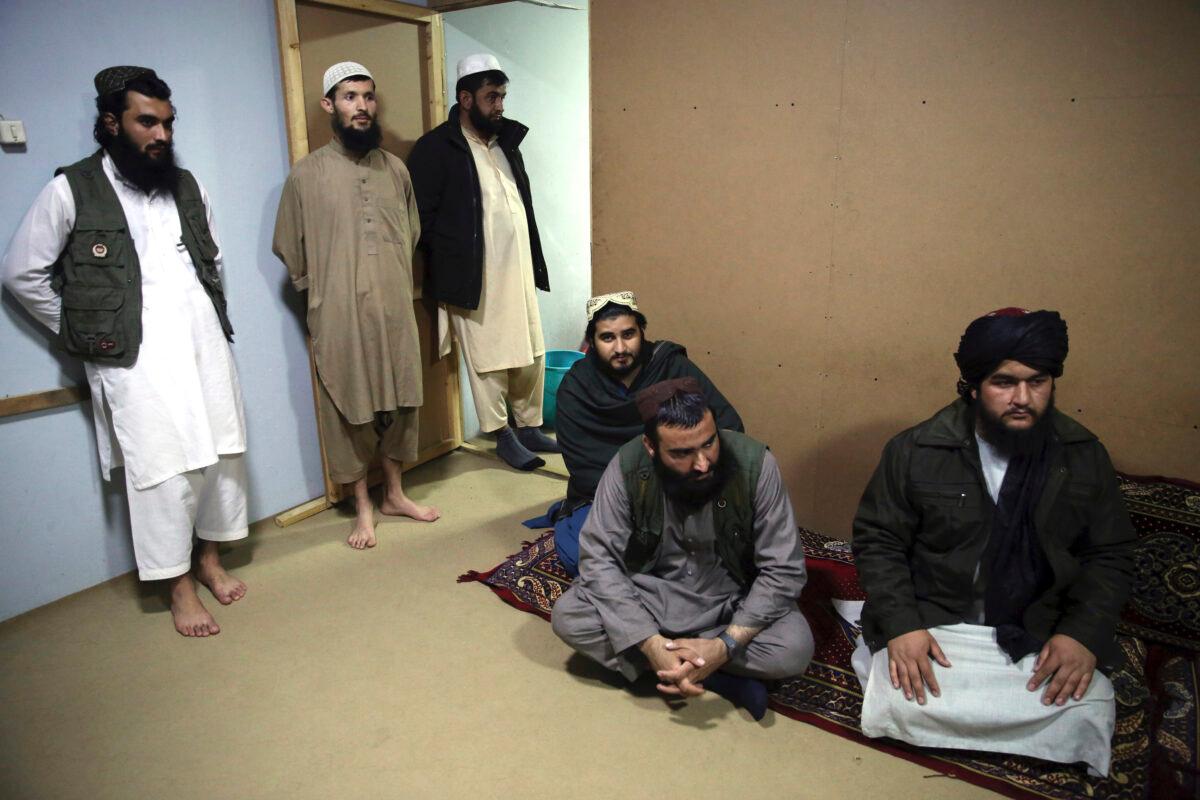 Jailed Taliban are seen during an interview to The Associated Press inside the Pul-e-Charkhi jail in Kabul, Afghanistan on Dec. 14, 2019. (Rahmat Gul/AP Photo)