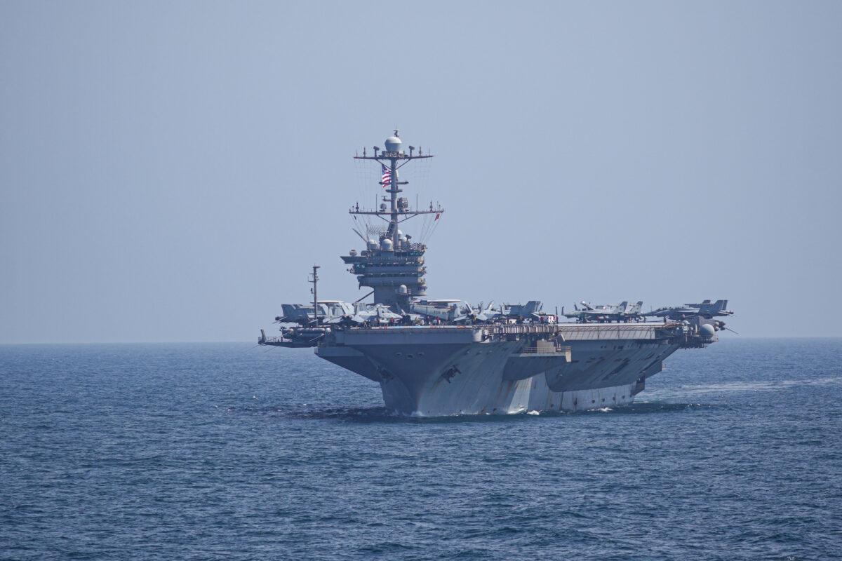 The aircraft carrier USS Harry S. Truman transiting the Arabian Sea on March 18, 2020. (U.S. Navy photo by Aircrew Survival Equipmentman 1st Class Brandon C. Cole)