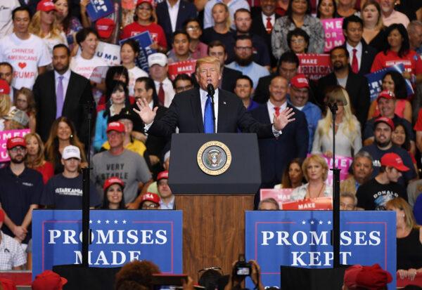 President Donald Trump speaks during a campaign rally in Las Vegas, Nevada, on Sept. 20, 2018. (Ethan Miller/Getty Images)