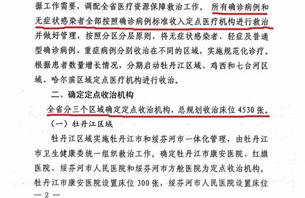 A screenshot of the April 8 document from the Heilongjiang provincial health commission. (Provided to The Epoch Times)