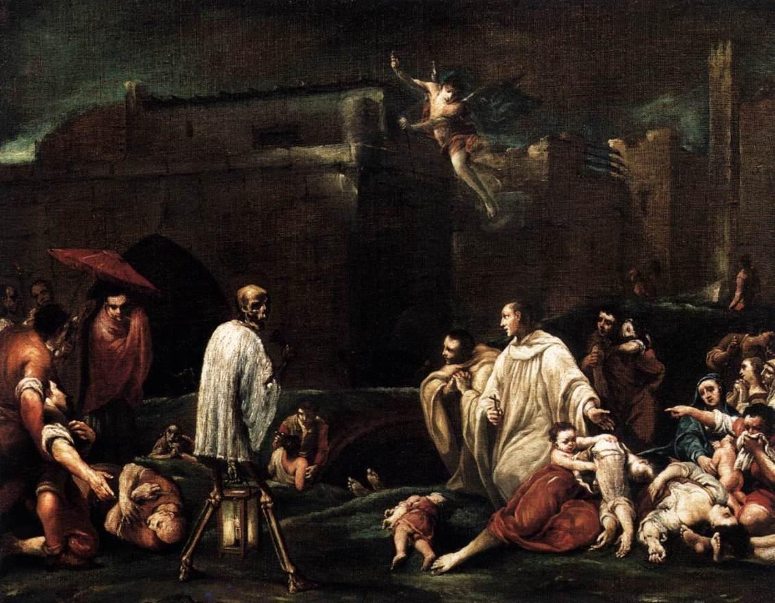 "The Blessed Bernardo Tolomeo's Intercession for the End of the Plague in Siena" by Giuseppe Maria Crespi, 1735. (Public domain)
