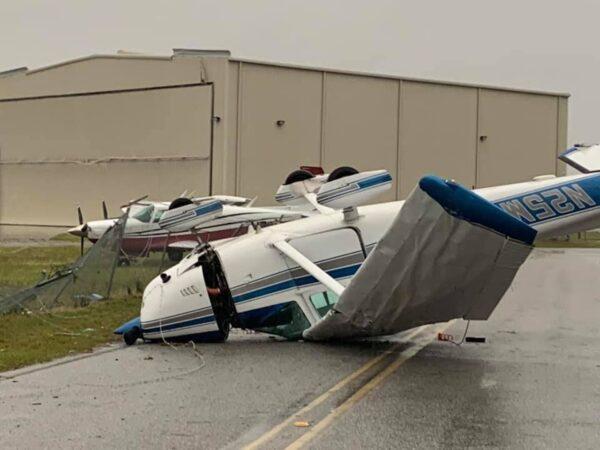 Damage at Lowcountry Regional Airport in Walterboro, S.C., on April 13, 2020. (Courtesy of Danielle Williams)