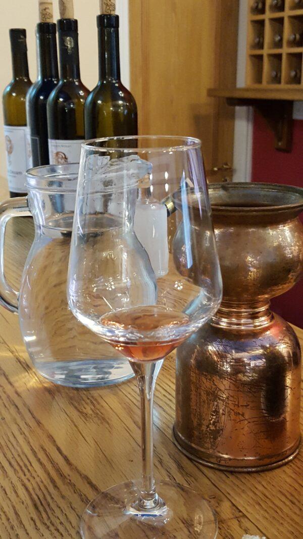 Wine tasting at Lambouri Winery. (Wibke Carter)