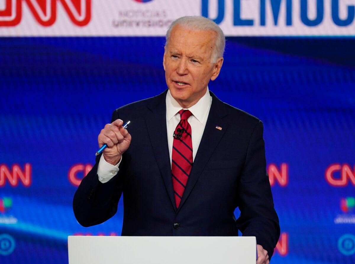 Former Vice President Joe Biden in a March 15, 2020, file photograph. (Evan Vucci/AP Photo)