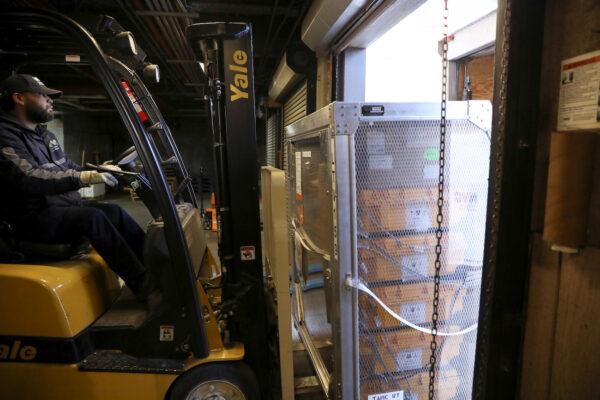 Ventilators at the New York City Emergency Management Warehouse are shipped out for distribution due to concerns over the rapid spread of the CCP virus in Brooklyn on March 24, 2020. (Reuters/Caitlin Ochs/File Photo)