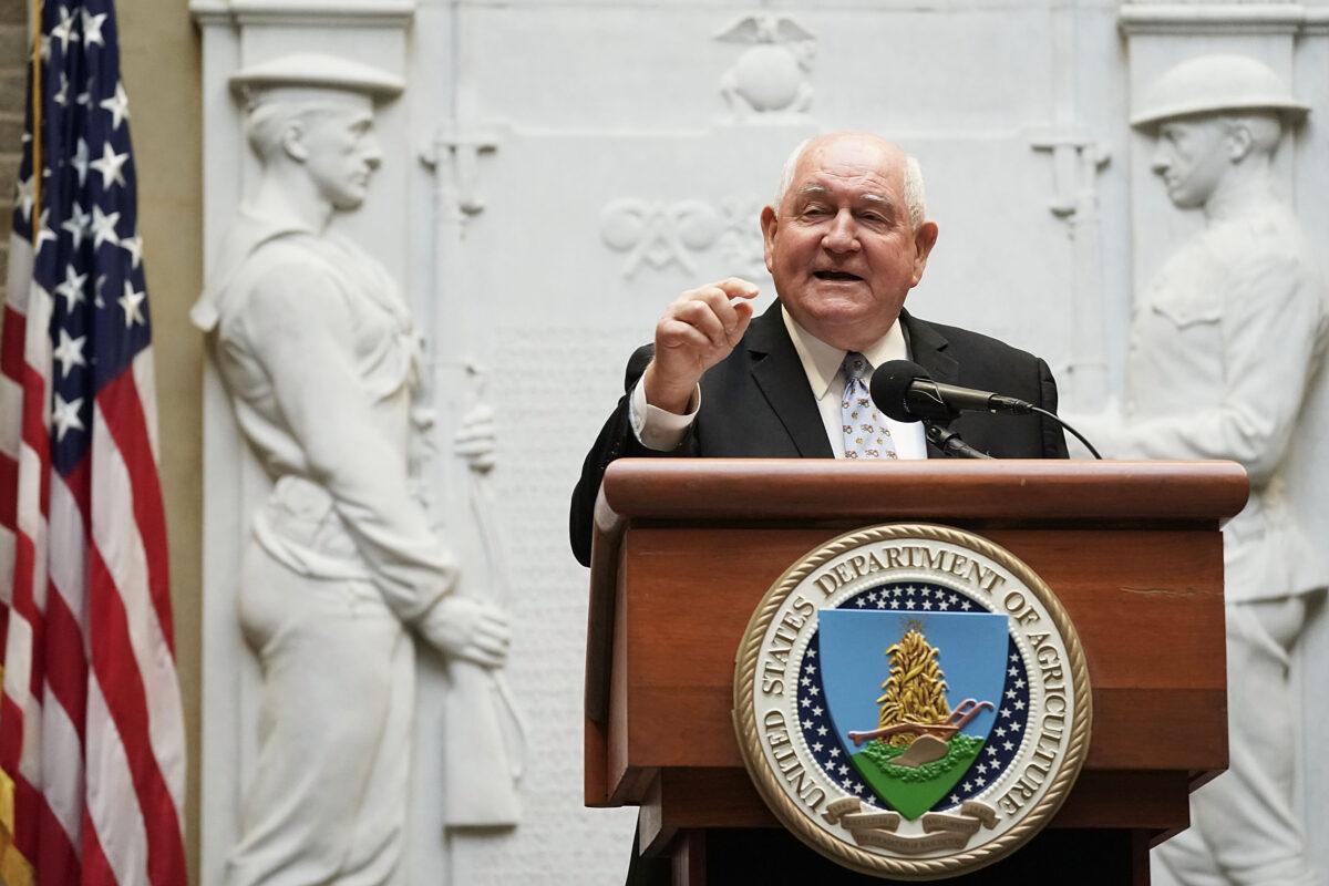Secretary of Agriculture Sonny Perdue speaks during a forum in Washington on April 18, 2018. (Alex Wong/Getty Images)